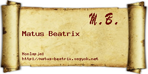 Matus Beatrix névjegykártya